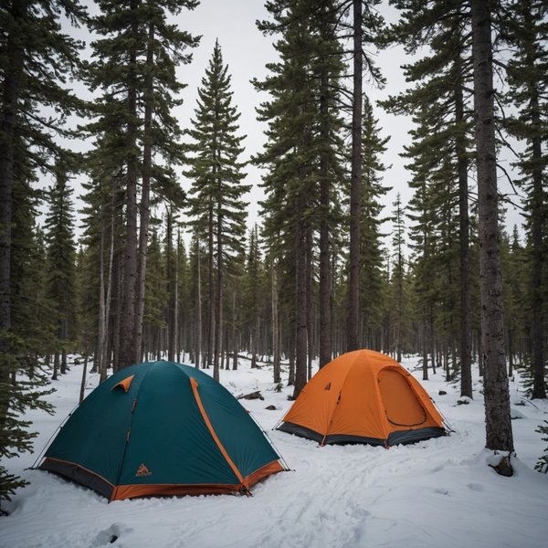 Quels sont les équipements nécessaires pour un camping en région de forêt boréale en hiver?